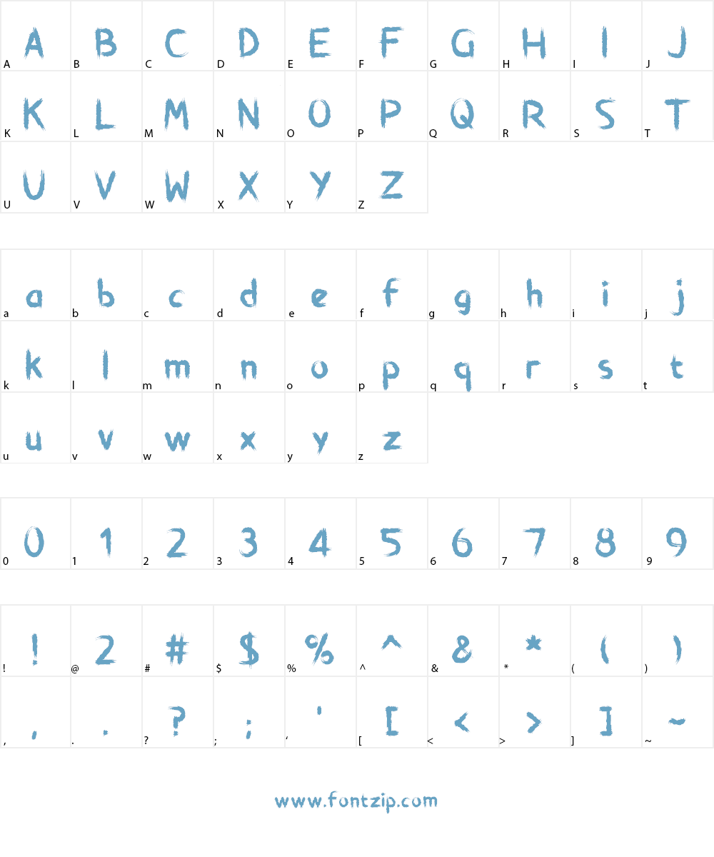 Brushstroke Horror Font Character